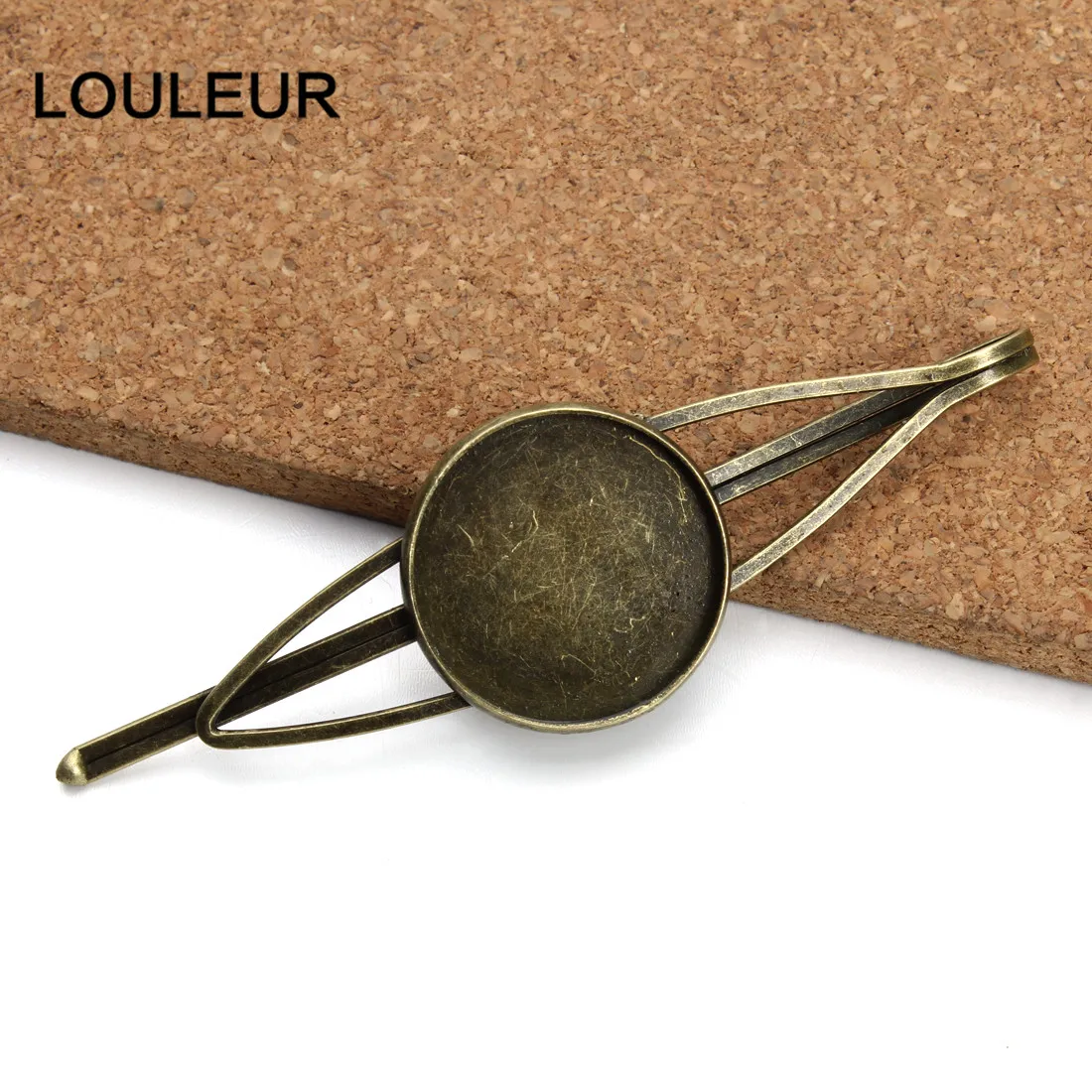 

New Fashion 10pcs Vintage Antique Bronze Hair Clips Settings Hairpins Cabochon Cameo Base for Womens DIY Hair Tray Accessories