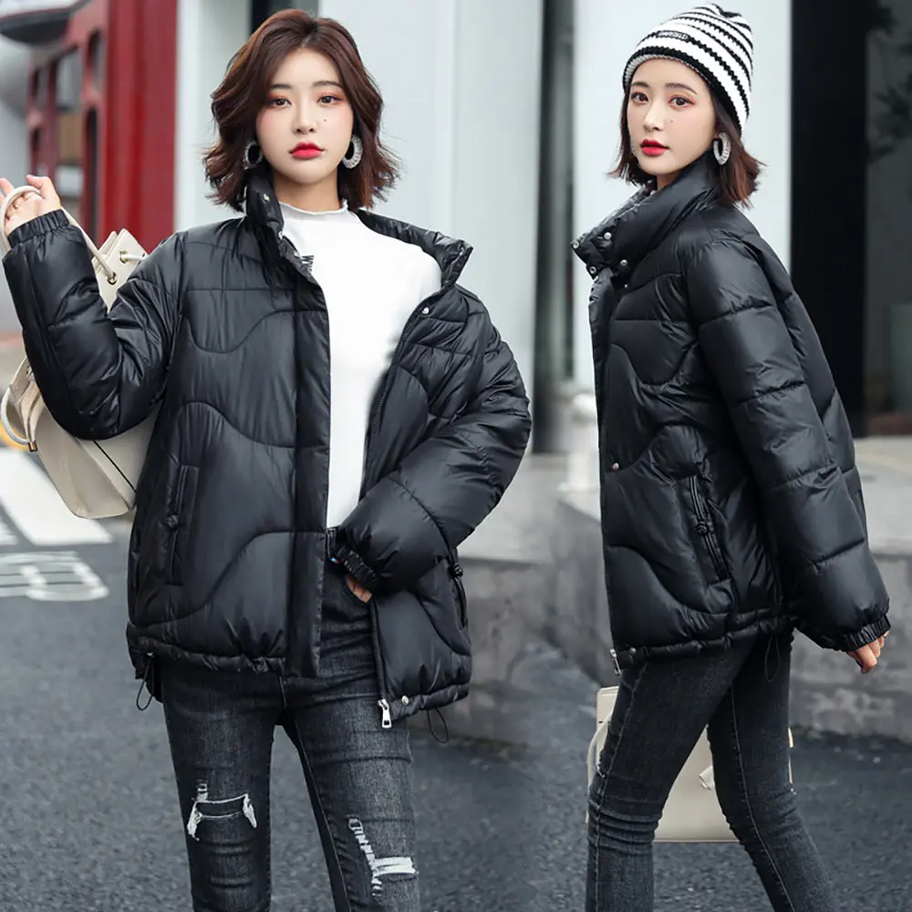 Vielleicht Winter Jacket Women Stand Collar Female Parkas Thicken Outerwear Solid Winter Coat Short Cotton Padded Women Clothing