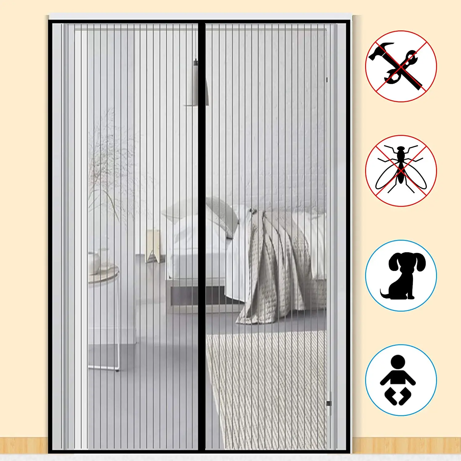 

Anti Mosquito Nets Curtains for Doors Summer Anti Fly Bug Insect Magnetic Automatic Closing Screen Kitchen Mesh Door Curtains