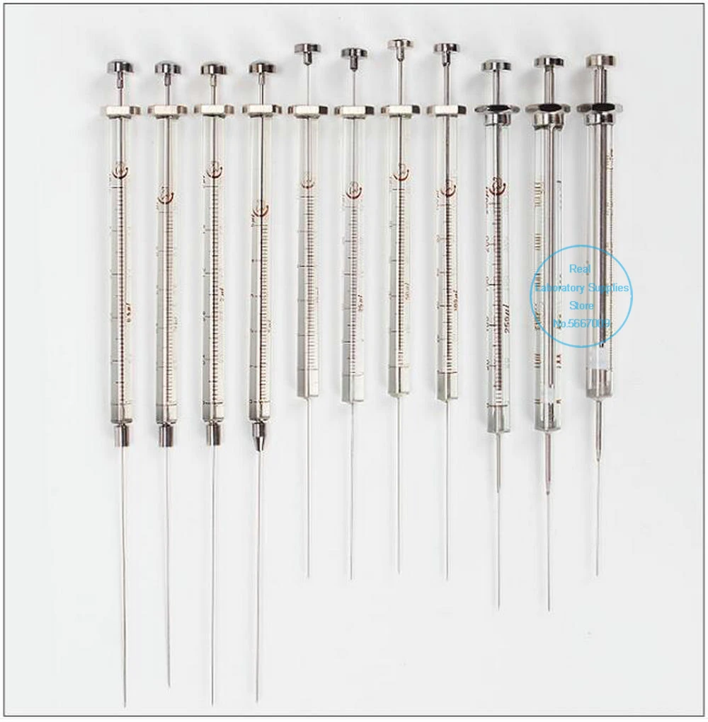 Jeringuillas de microlitros de fase de vapor, 1 uds, 0,5 UL a 1000UL, con cabezal con punta, microinyector cromatográfico de laboratorio