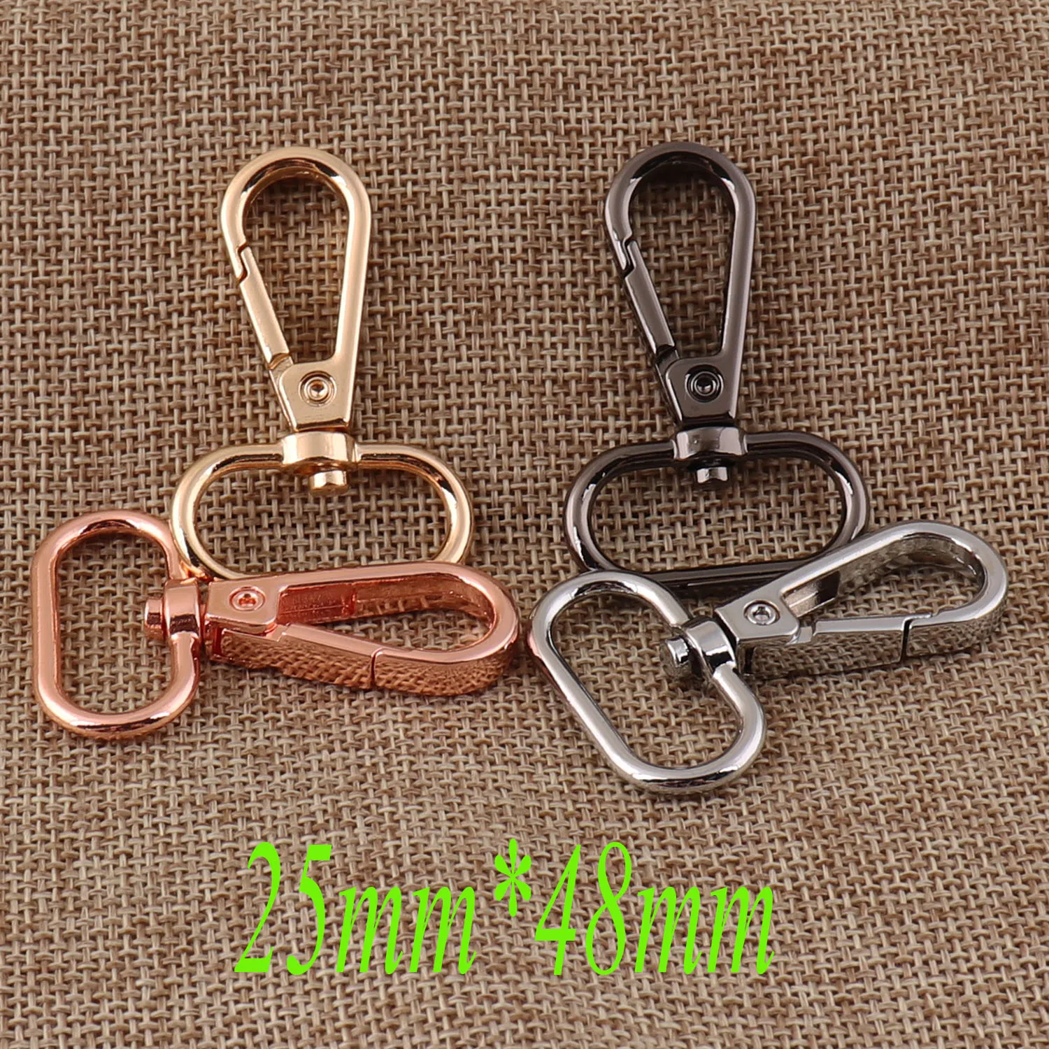 20 pcs 25mm Lobster Swivel Clasps Rose Gold/Pale Gold/Silver/Gunmetal Hook Alloy Connector Snap Clasps Handbag Purse Hook-1