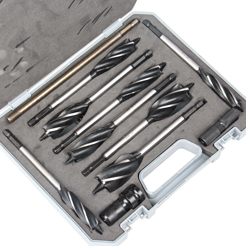 Versery 11PCS/SET 10-25mm 6.35mm Hex Shank Carbon Steel Twist Drill Bit Sets Woodworking tools Hole Opener saw Kit