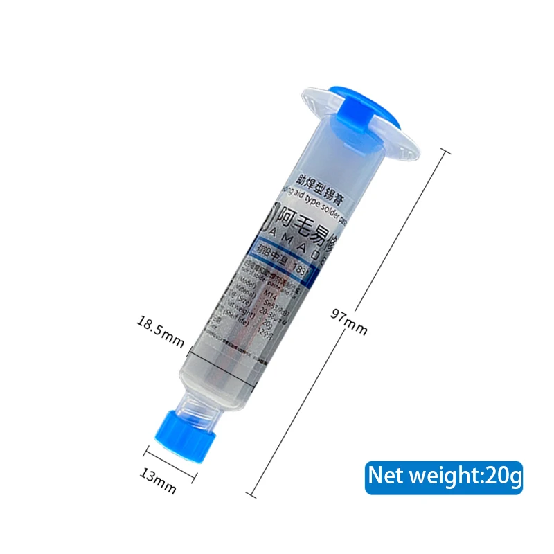 AMAOE 20g Lead/Lead-free Solder Paste 138/183 Tin Paste syringe for PCB BGA LED SMD Solder flux Soldering repair tools