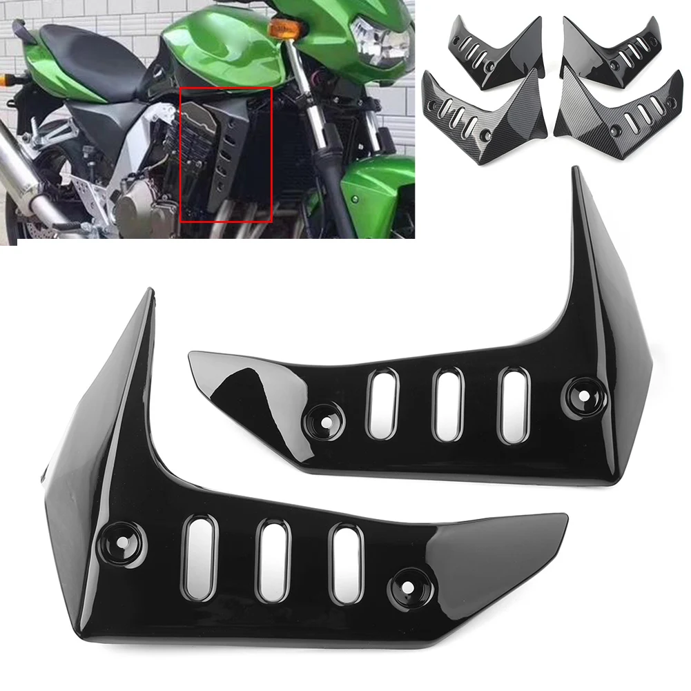 Z750 2Pcs Motorcycle ABS Side Cover Fairing Kits For Kawasaki Z 750 2004 2005 2006 2007 Carbon Fiber/Gloss Black Accessories