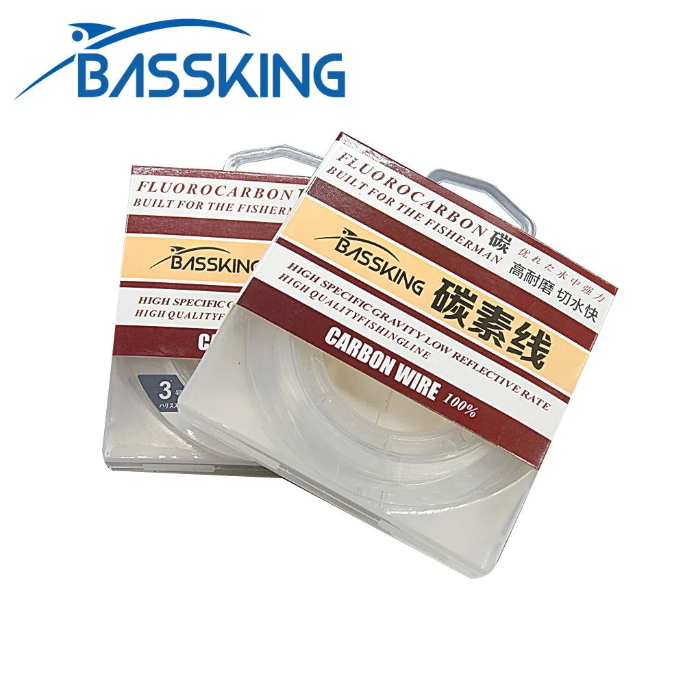 

BASSKING-фторуглеродная леска, поводок из углеродного волокна, леска нахлыстом, карповая проволока, прозрачный цвет, 1 #-10 #, 50 м, 100 м