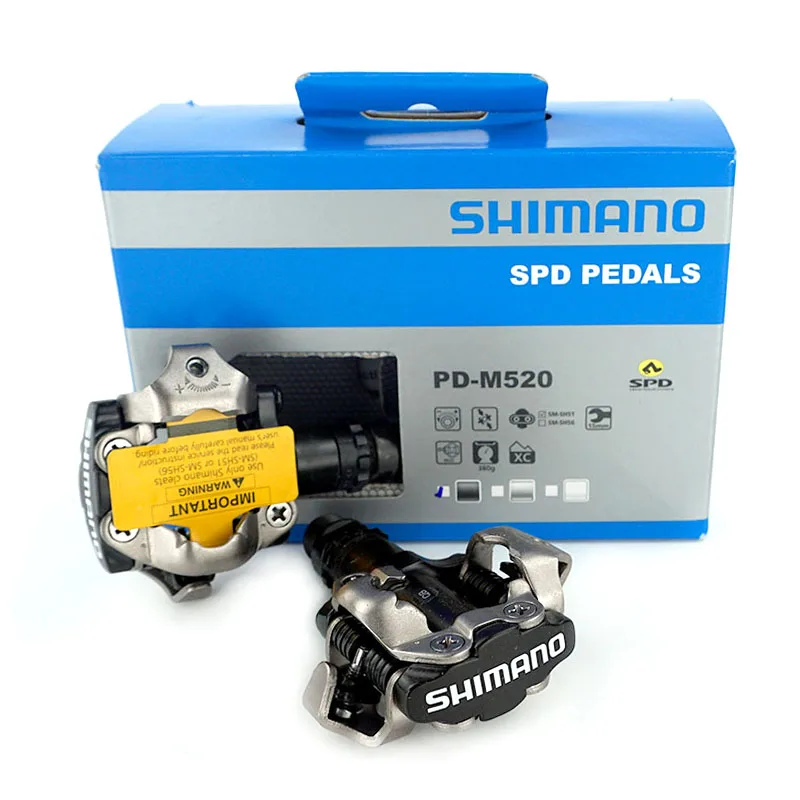 

Велосипедные педали Shimano PD M520, без туклипсов, SPD, запчасти для горных велосипедов, Оригинальные подлинные велосипедные аксессуары