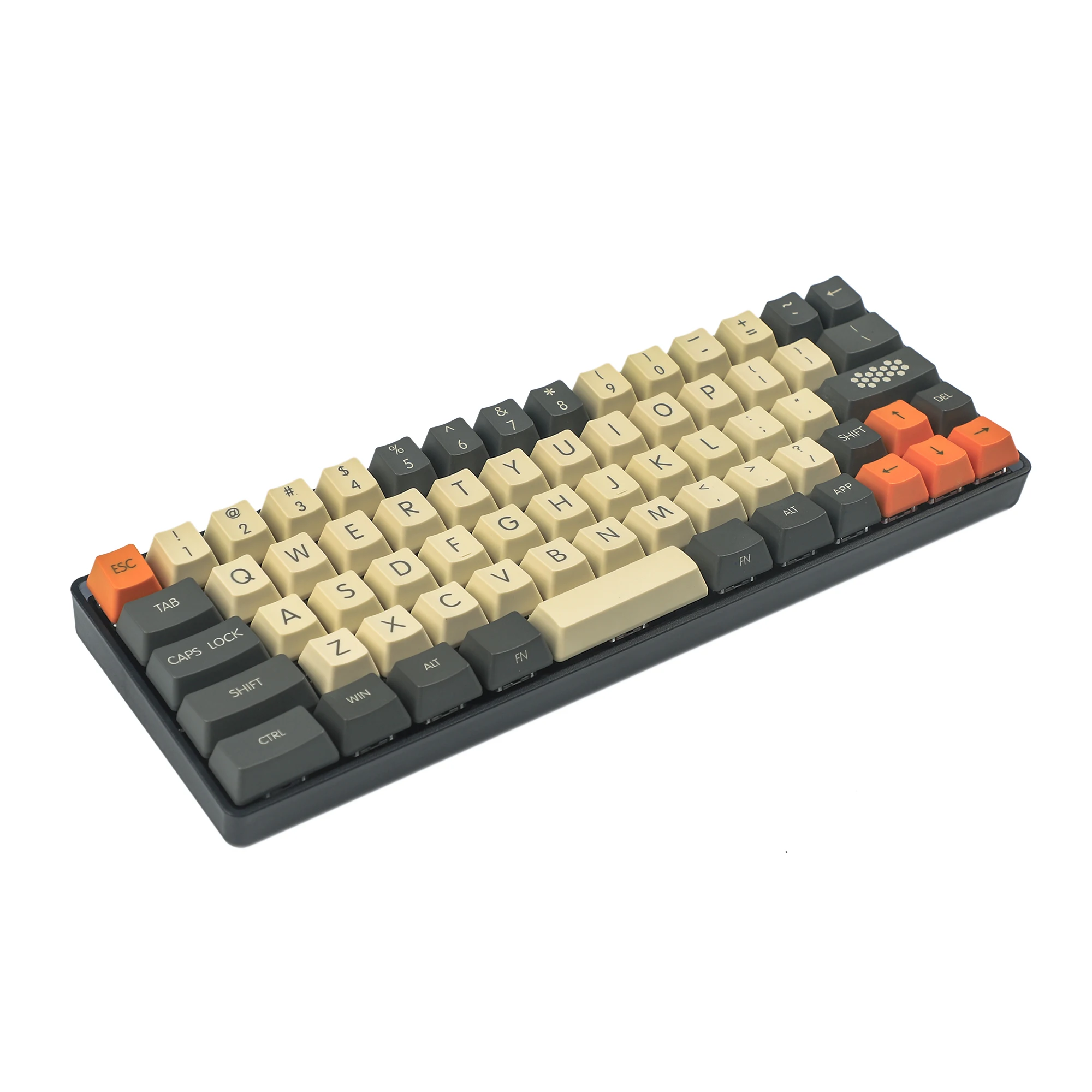 YMDK 67 Keys Minila Layout Carbon Keycaps QMK Hot-swappable Type C PCB Black White Clear Plastic Case Mechanical Keyboard