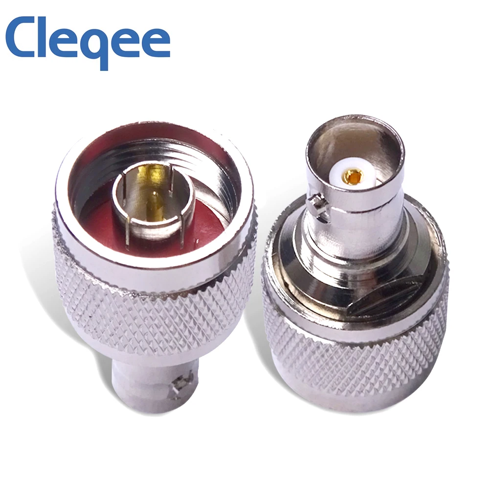 Cleqee 1 peça conector fêmea bnc para tipo n plugue macho conector de rf coax adaptador reto c20071