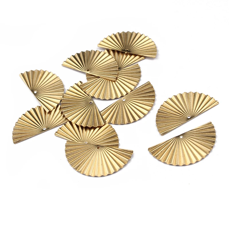 20Pcs/set Raw Brass Sector Charms Pendant For Handmade Necklace Earrings Findings Fashion Geometric Accessories For Diy Jewelry