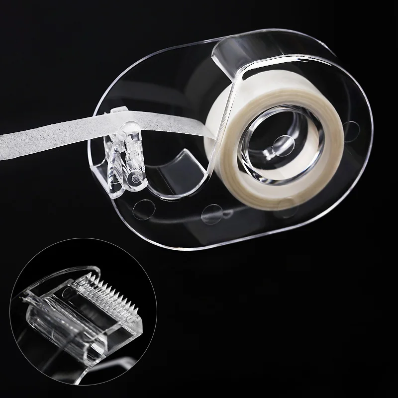 Transparent Tape Cutter Adhesive Tape Dispenser Holder For Eyelashes Extension Makeup Tools Plastic Under Eyelash Pad Cutter