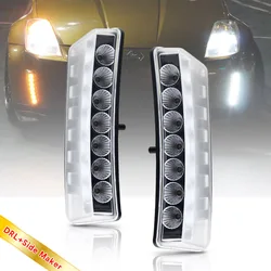 LED Bumper Reflector Light for Nissan 350Z Z33 2003 2004 2005 White DRL Dayitme Running + Amber Turn Signal Side Indicator Lamp