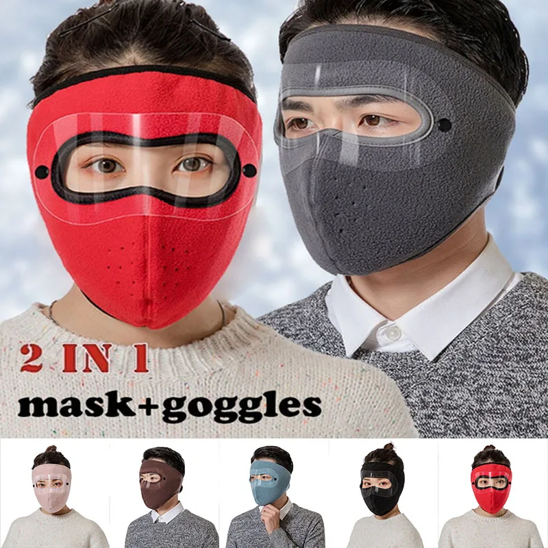 

1PCS Outdoor Winter Warm Full Mask Service Cycling Windproof Removable Goggles Face Mask Hat