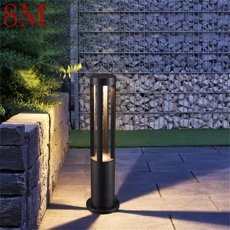 

8M Black Outdoor Lawn Lamp Contemporary Light LED Waterproof for Home Villa Path Garden