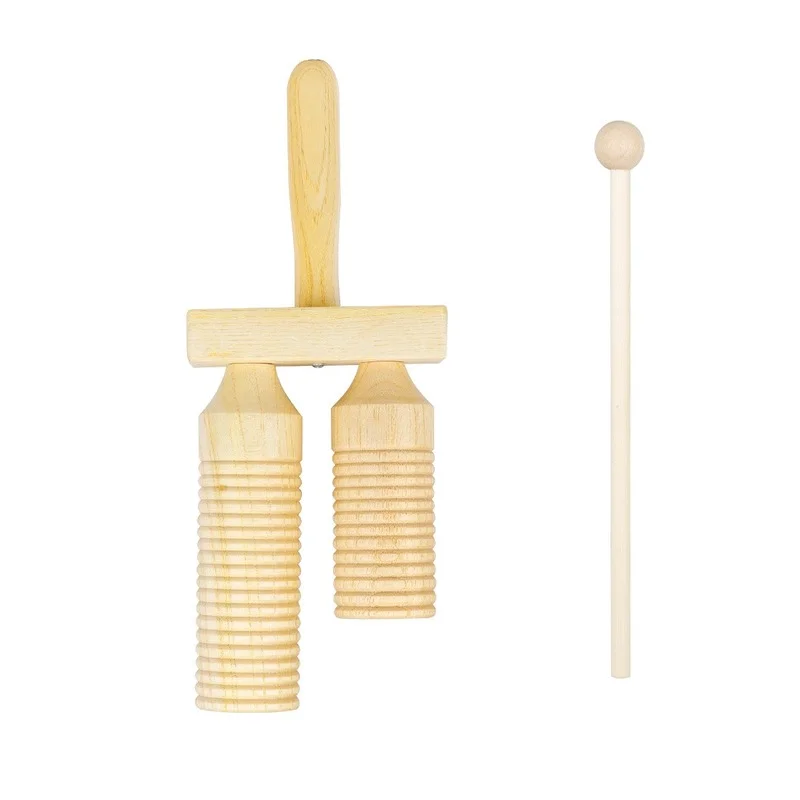 SY-76 Orff Percussion-Wooden High and Low Clapper Double Loudspeaker Early Education Music Two Tone Clapper Instrument