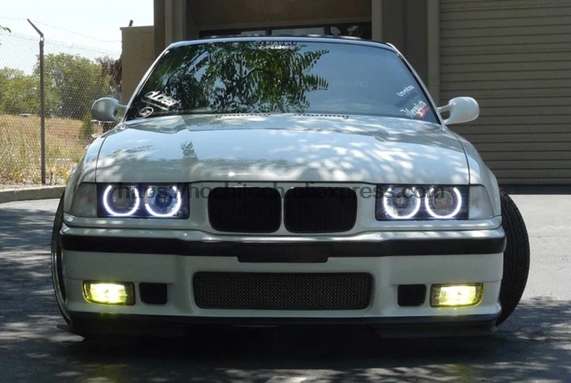 HochiTech For BMW E36 E38 E39 E46 3 5 7 Series Xenon Headlight car styling Milk White light car SMD LED Angel Eyes ring Kit