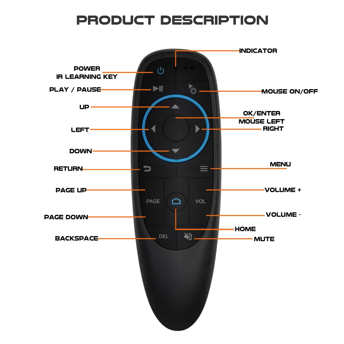 G10S PRO BT Voice Remote Control 2.4G With BT5.0 Wireless Air Mouse Gyroscope Smart Remote Backlit  For Android TV Box PK G10