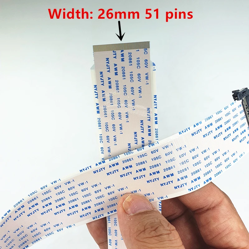 51Pin 4K HDTV LCD LED Ribbon Cable AWM 20706 20861 105C 60V VW-1  One end with socket and the other without socket  26MM