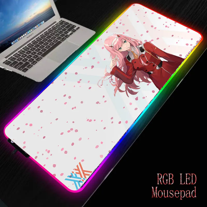 

Darling In The Franxx Anime Large RGB Mouse Pad Xxl Gaming Mousepad LED Mause Pad Big Mause Pad PC Desk Pad Mat with Backlit