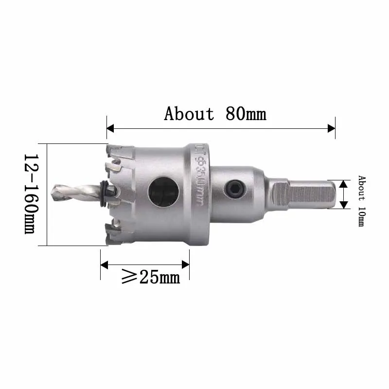 12-160mm TCT Core Hole Saw Drill Bit For Metal Stainless Steel Wood Cutting Thick Plates Cutter Drilling Tool Carbide Tip