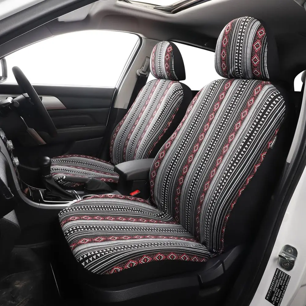 Baja Blanket Car Seat Covers Strips Boho Designs Universal Size Fit for Most Cars SUVs Trucks Vans Woven and Comfortable Fabric