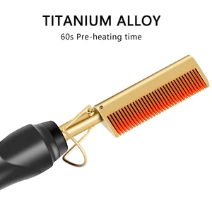 Peigne électrique chauffant 2 en 1, lisseur, recourbe, séchage humide, brosse à lisser, outil de coiffure 10 meilleurs lisseurs pour peignes à cheveux en vente - No 1