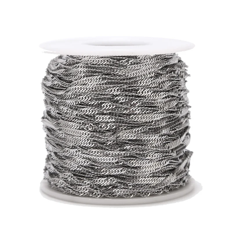 2M roestvrij staal 2 mm 2,5 mm waterrimpelkettingen voor doe-het-zelf ketting armbanden benodigdheden sieraden maken bevindingen