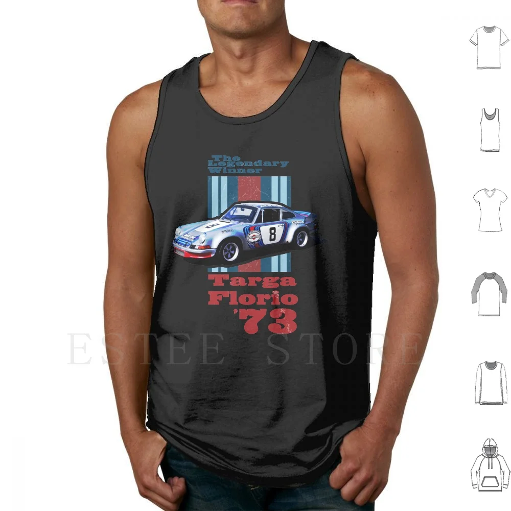 Targa Florio '73 Tank Tops Vest Cotton Targaflorio Targa Florio Legendary Automobilism Automobil Race Car Car Race