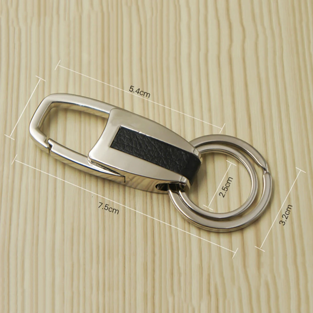 Luxury Leather Men Keychain Black Clasp Creative DIY Keyring Holder Car Key Chain For Men Jewelry Gift