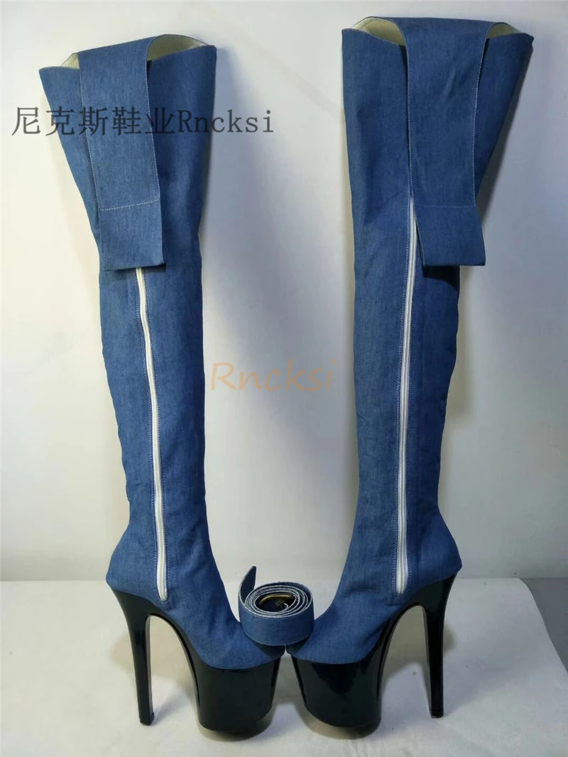 Performance shoes with belts Pexy Bootcuts Pointed Toe Drag Queen/Cosplay Boot Pant Night Club/Runway/Pole Dancing Waist High