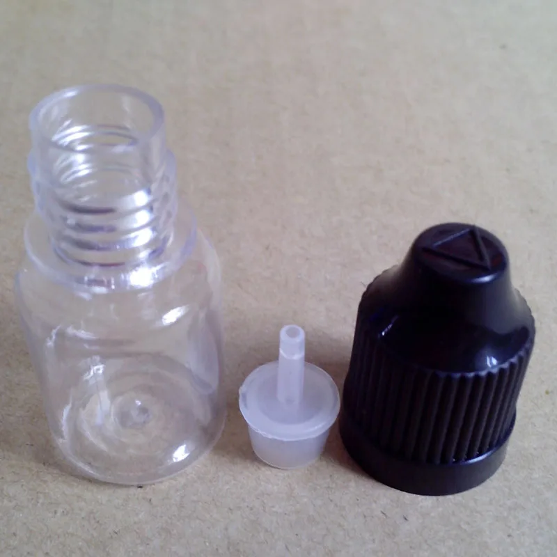 Flacone contagocce vuoto in plastica PET da 50 pezzi 3ML 5ML 10ML Fiala per acqua trasparente per occhi liquidi Tappo a punta lunga con imbuto