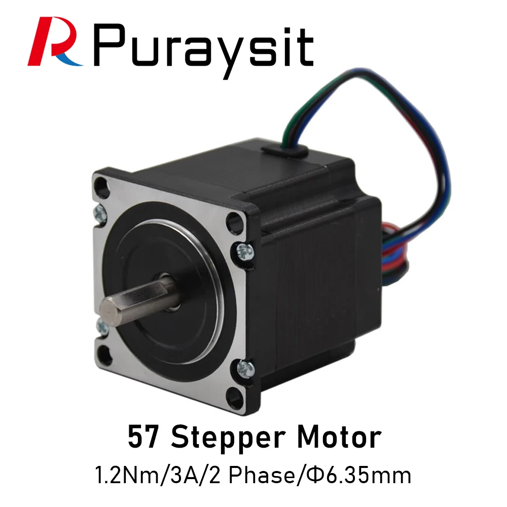 

Шаговый электродвигатель Puraysit Nema23, 57 мм, 2-фазный, 57BYGH56-401A, 4-проводной, для 3D-принтера, гравировально-фрезерного станка с ЧПУ