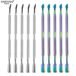 5pcs/Lot Nail Art Tool Stainless Steel Double Push Spoon Pusher Cut Remover Cuticle Trimmer Manicure Pedicure Care