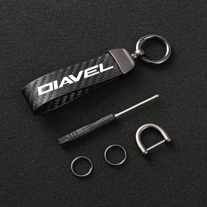 Carbon fiber motorcycle key chain key ring For Ducati X Diavel S 1260 motorcycle Accessories