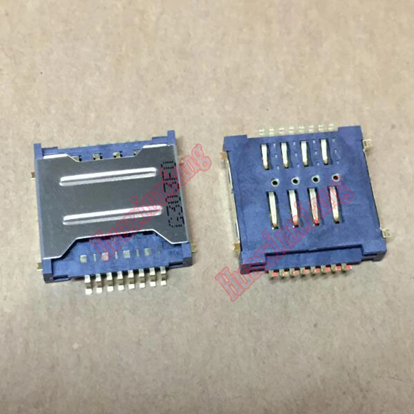 20PCS/Lot Dual/Double SIM Card Holder Connector 8P 8Pin 2-In-1 For Memory