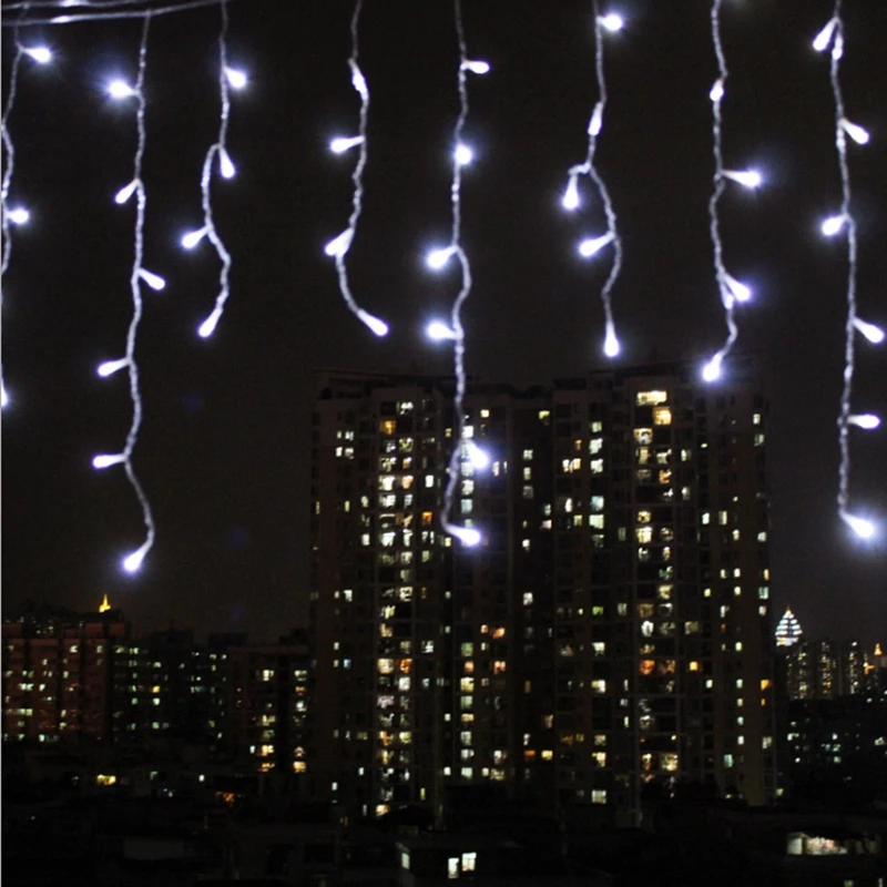 5M Kerst String Lights Droop 0.4-0.6M Tuin Straat Outdoor Decoratieve Fairy Licht Led Gordijn Ijspegel Garland string Lights