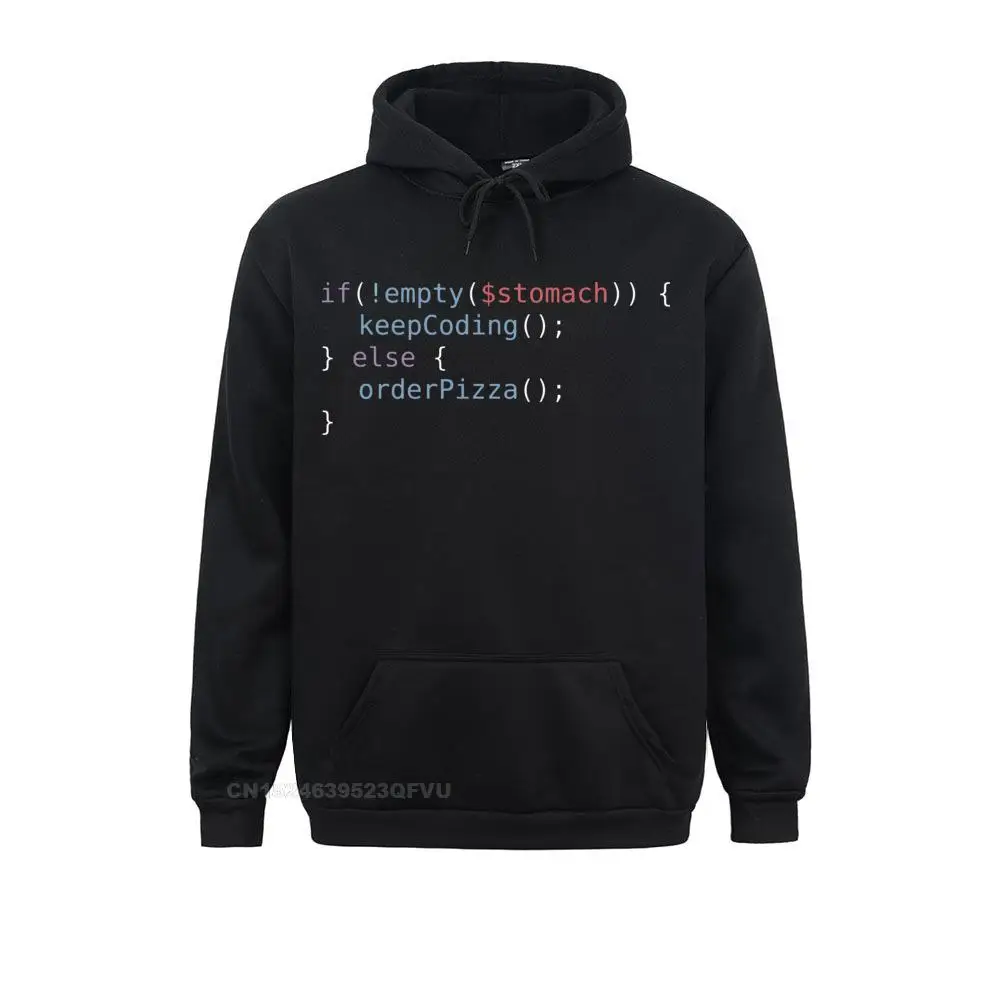 Hungry Coder Trui Voor Mannen Puur Katoen Vintage Hoodie Programmering Programmeur Pizza Aap Code Oversized