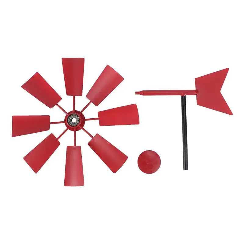 Iron Windmill Yard Winnower Garden Stakes For Outdoors Rotating Windmill Pastoral Decoration