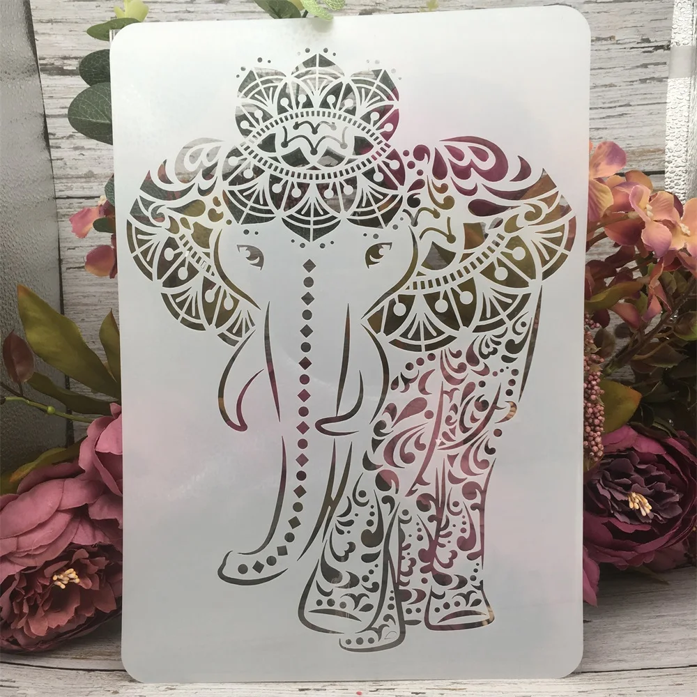 Pochoirs muraux animaux mandala A4 29x21cm, 12 pièces/lot, pour peinture, scrapbooking, coloriage, gaufrage, modèle décoratif d\'album