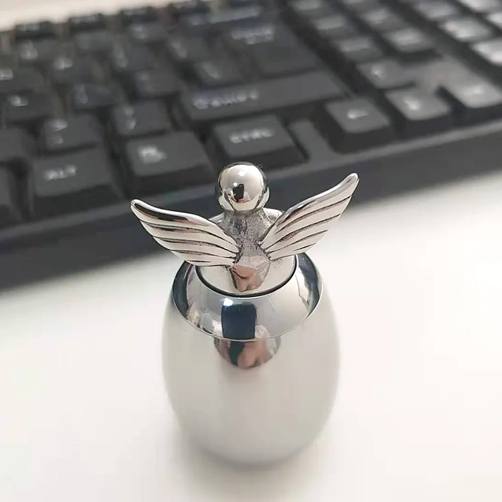 316L Stainless Steel Angel Wings Heart Small Urns Your Wings Were Ready Memorials Cremation Ashes Urn Keepsake Casket-Egg Shape