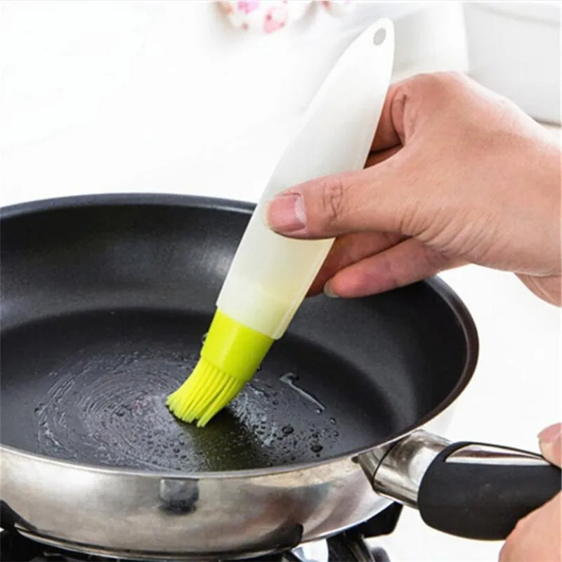 4 Colors Silicone Oil Bottle With Brush Baking BBQ Basting Brush Pastry Oil Brush Kitchen Baking Honey Oil barbecue Tool Gadgets