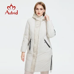 Astrid 2022 Winter Women's Parkas Plus size Fashion Thick Cotton warm Long Jackets Female Coats with Hooded leather Outerwear