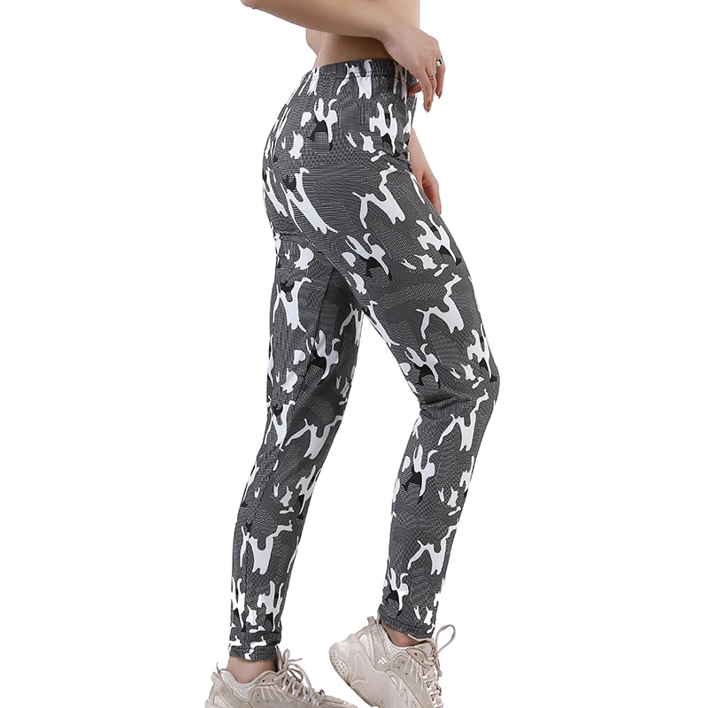 YSDNCHI-mallas de cintura alta para mujer, pantalones deportivos con estampado de Graffiti, realce, Fitness, entrenamiento