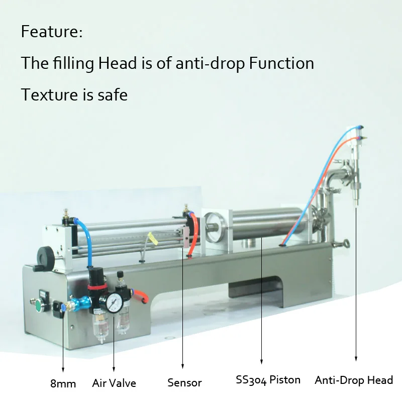 낙하 방지 충전 기계, 액체 물질 투여 필러, 공압 피스톤 보틀링 장비, 물 재포장 필러