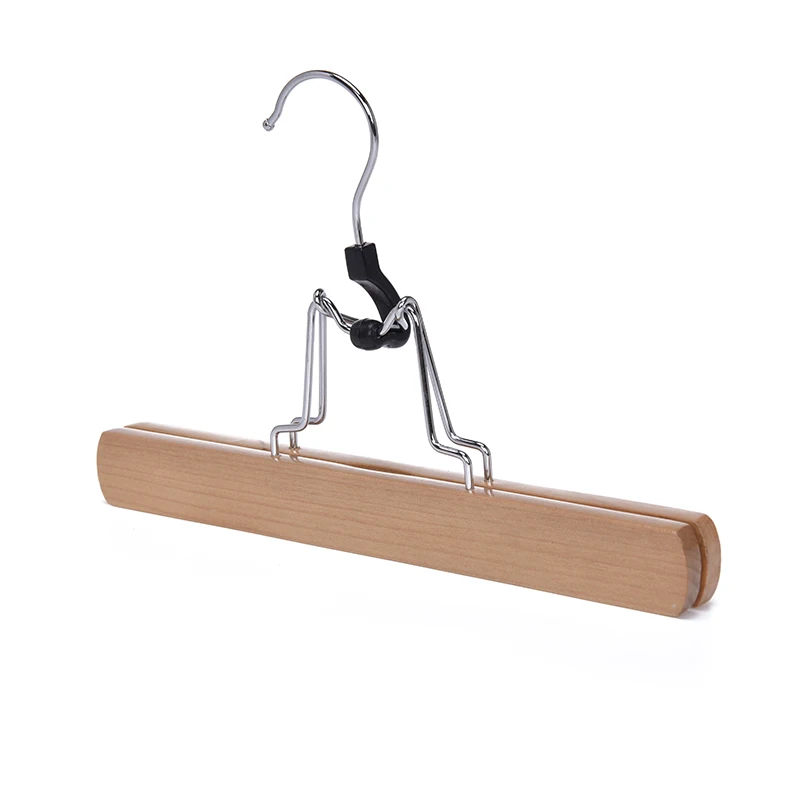 Solid Wooden Pants Hangers for Women Skirt Trouser Jeans Non Slip Clips Slack Clamp Hanger Dress Cloth