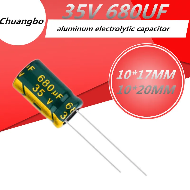 10pcs 35V680UF 35V 680UF 10*17MM 10*20MM (Higt quality)  low ESR/impedance high frequency aluminum electrolytic capacitor