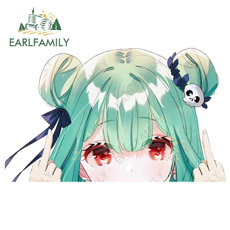 EARLFAMILY, 13 см x 7,9 см, для Hololive En Uruha rusha, Автонаклейка s, аниме, виниловая Автомобильная наклейка, наклейка на окна, доску для серфинга