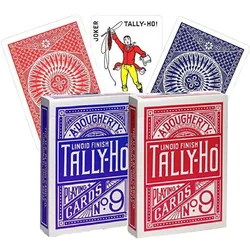 Tally-Ho No.9 덱 팬/라운드 백 플레잉 카드, USPCC 소장용 포커 매직 카드 게임, 마술사용 마술 트릭 소품