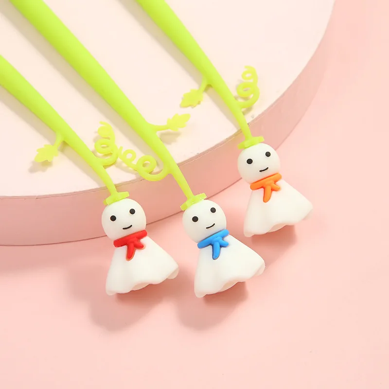 36PCS Korean-Style Cartoon Imp Full Silicone Color Gel Pen Cute Ghost Swing Signature Pen Handwriting Pen Stationery