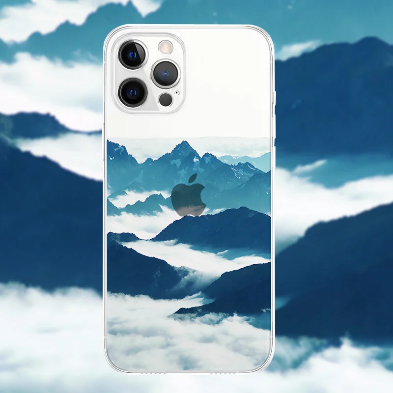 Travel Mountain Forest Cloud Clear Phone Case For iPhone 7 8 Plus 13 12 Mini 11 Pro Max XS Max X XR SE 2020 Transparent Cover