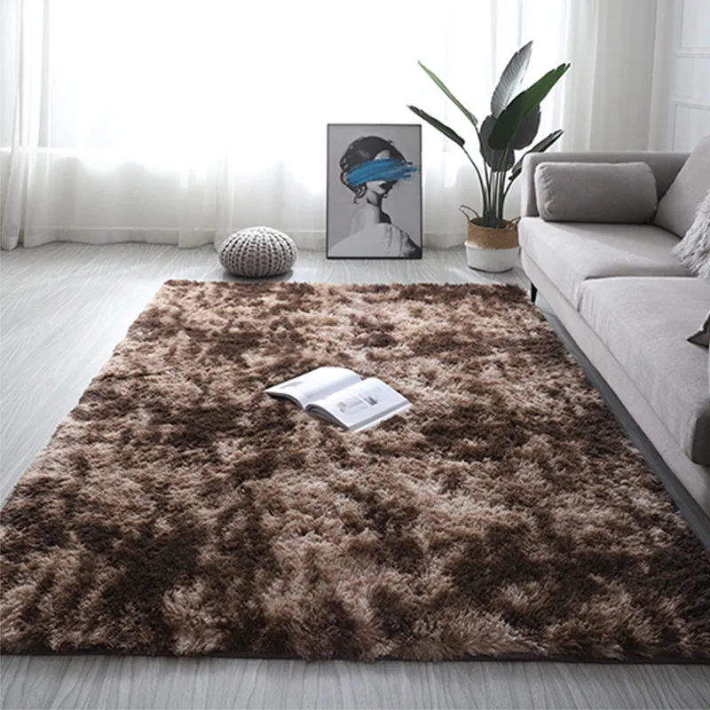 

Nordic ins rug Tie Dyeing Carpets For Living Room Sofa Coffee Table Plush Rug Children crawling mat Gradient carpet bedroom rug